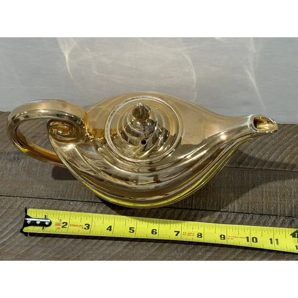 1950’s Golden Glo HALL Aladdin Teapot w Lid 22K Gold Porcelain See Pics For Wear